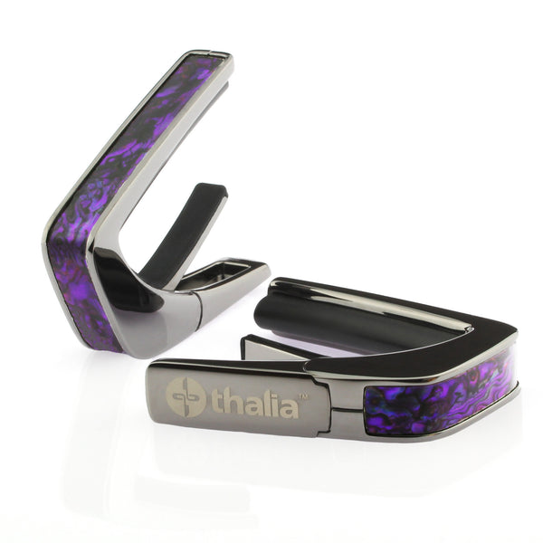 Black Chrome Finish with Purple Paua Inlay