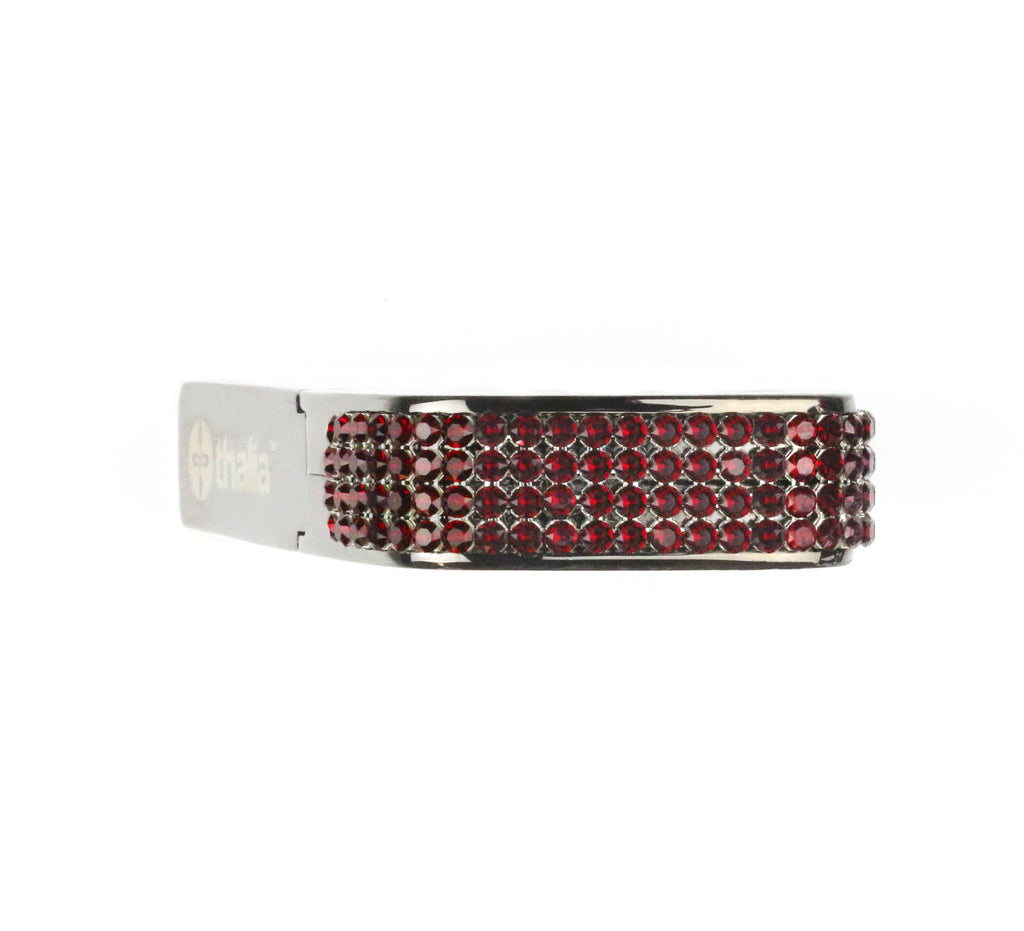 Black Chrome Finish with Swarovski Crystal Siam Inlay