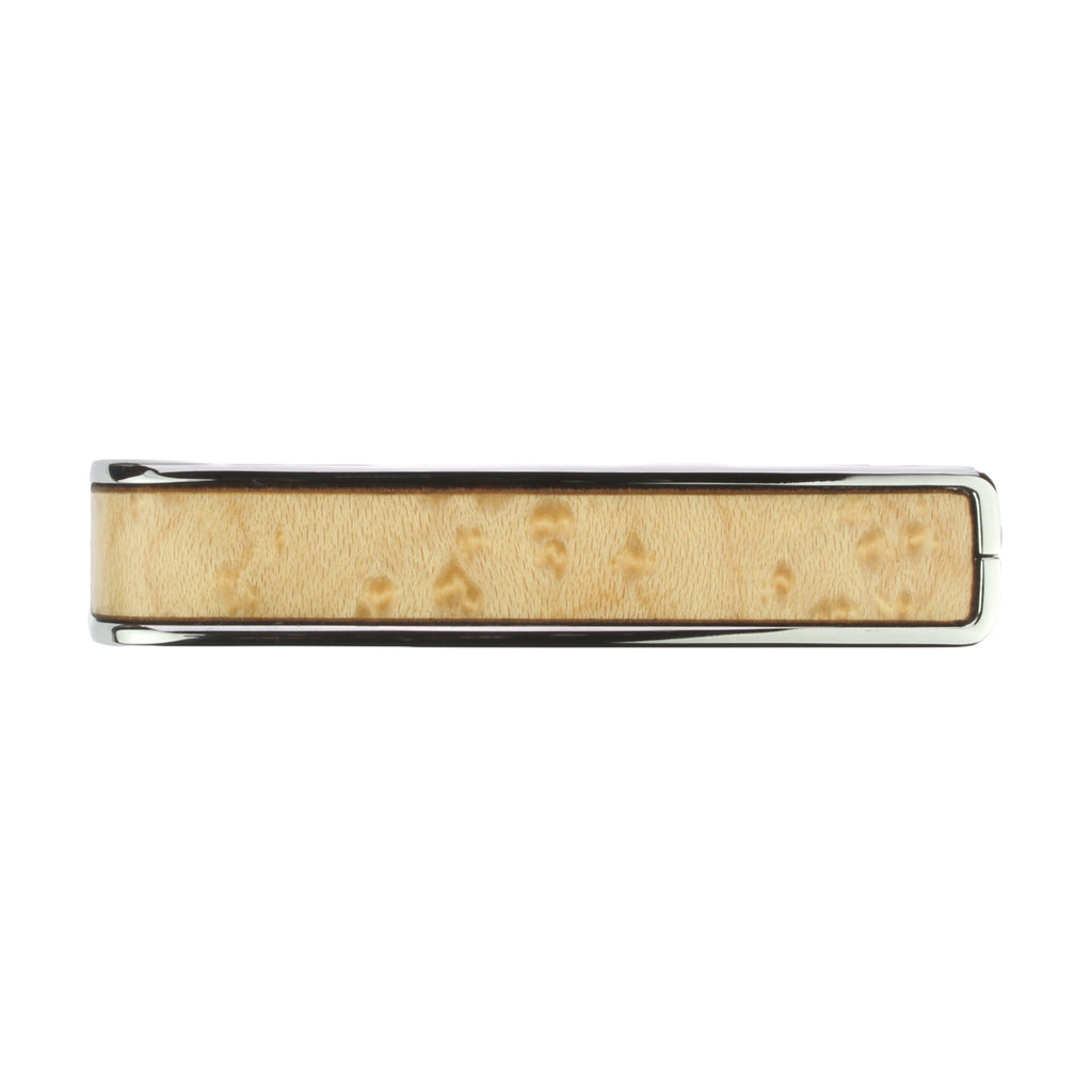 Chrome Finish with Birdseye Maple Inlay