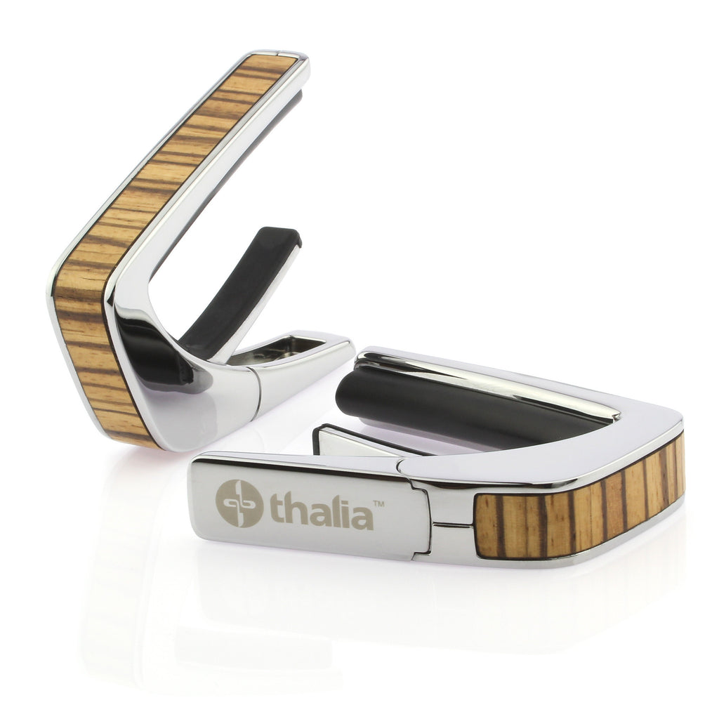 Chrome Finish with African Zebrawood Inlay