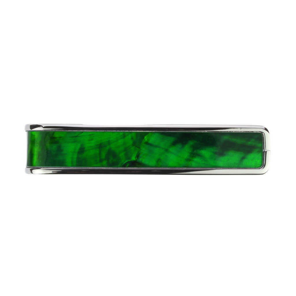 Chrome Finish with Green Angel Wing Inlay