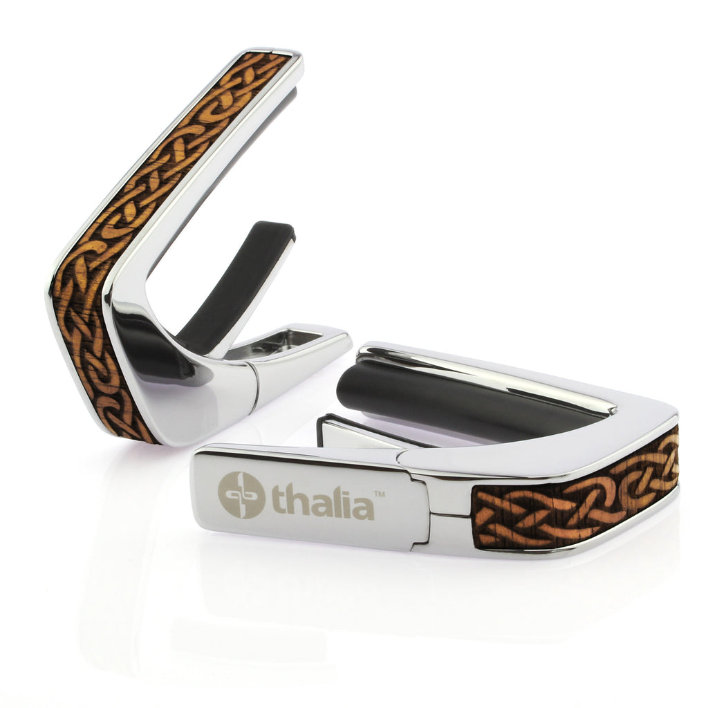 Chrome Finish with Hawaiian Koa Celtic Knot Engraved Inlay