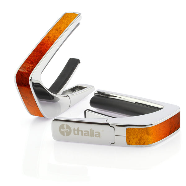 Chrome Finish with Sunburst Birdseye Maple Inlay