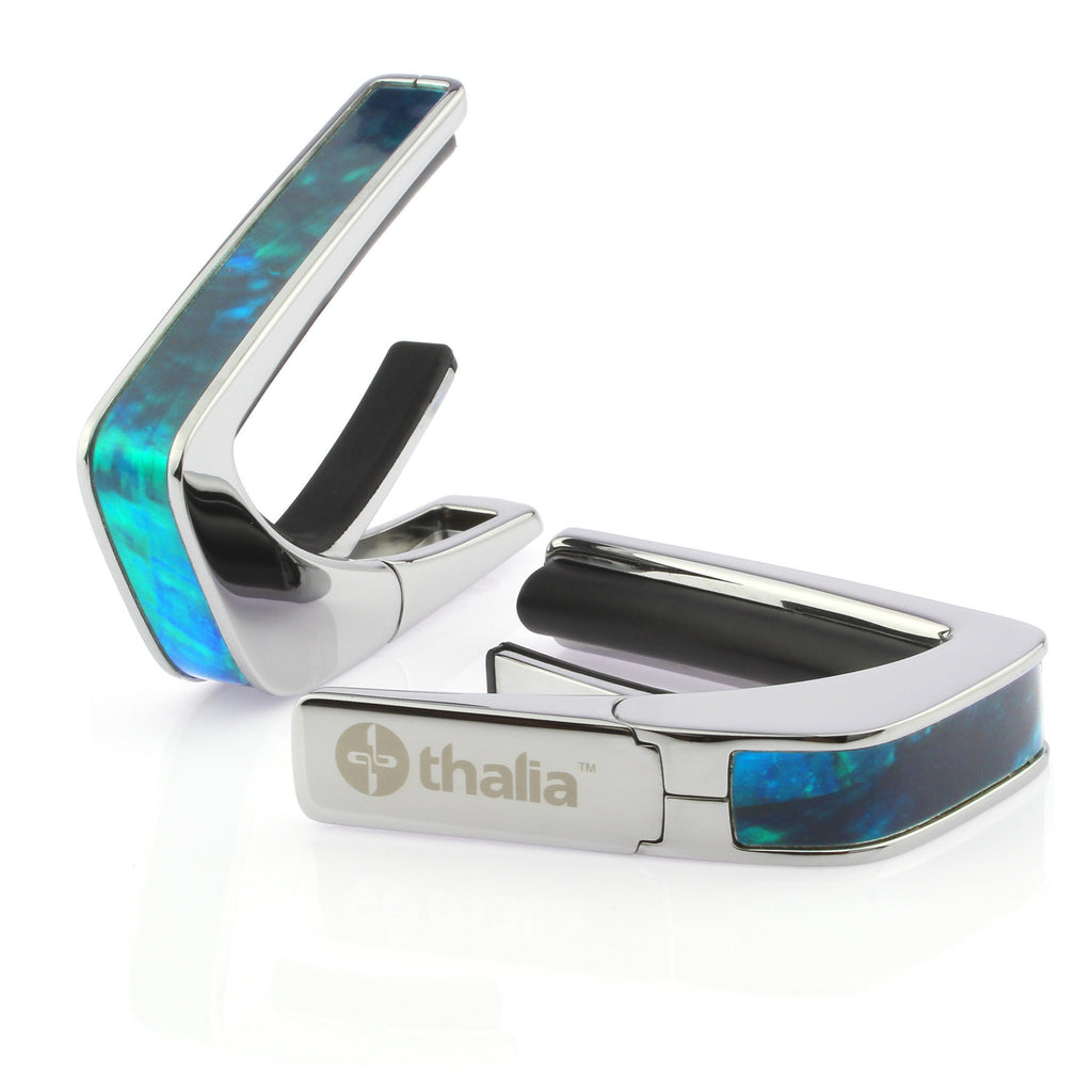 Chrome Finish with Teal Angel Wing Inlay