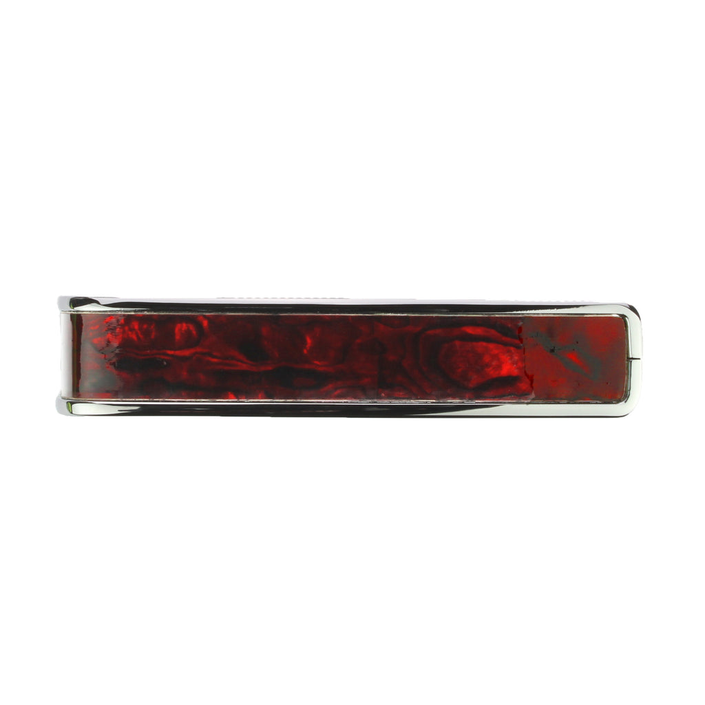 Chrome Finish with Crimson Paua Inlay