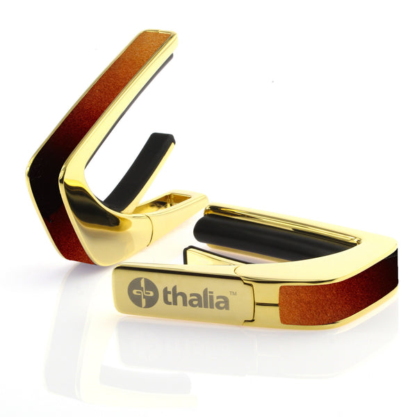 24k Gold Finish with Tobaccoburst Birdseye Maple Inlay