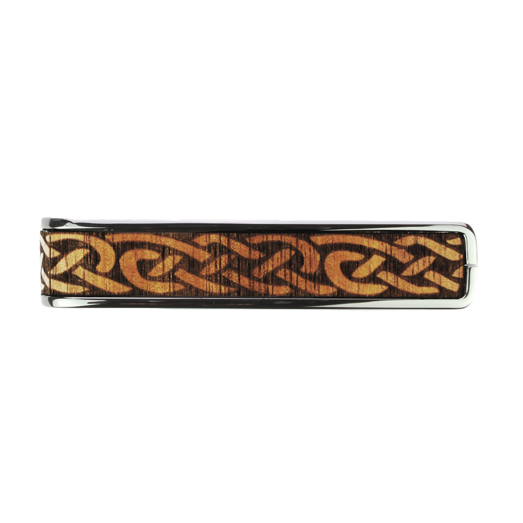 Chrome Finish with Hawaiian Koa Celtic Knot Engraved Inlay