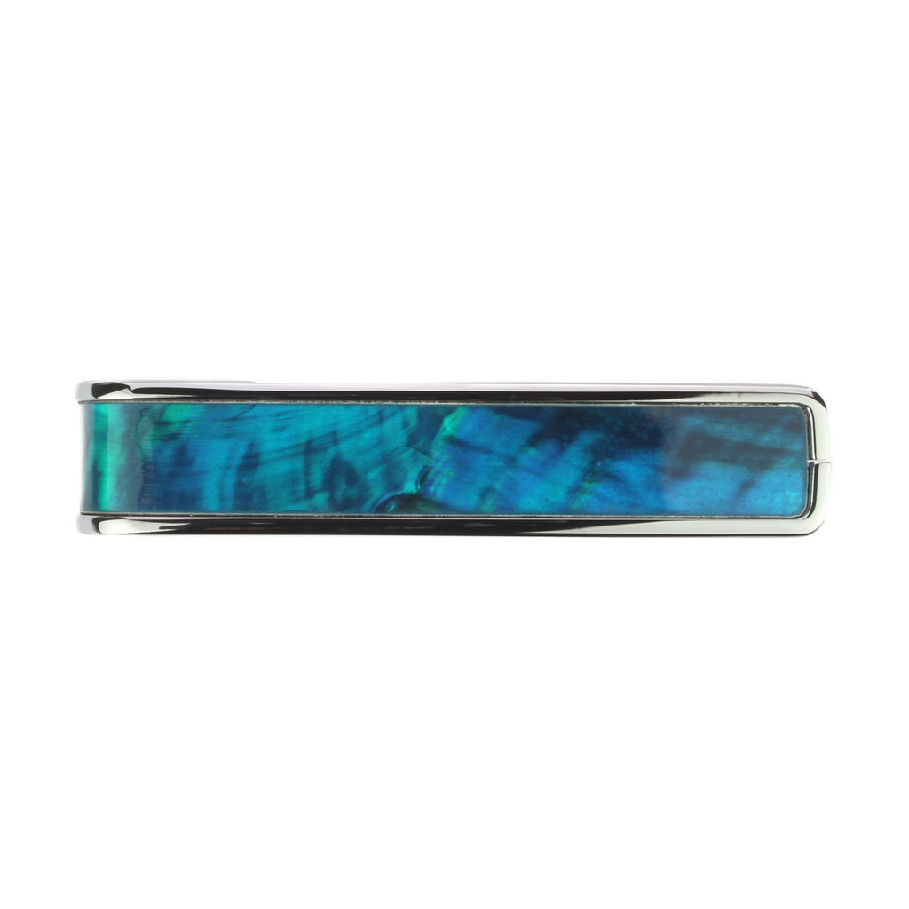 Chrome Finish with Teal Angel Wing Inlay
