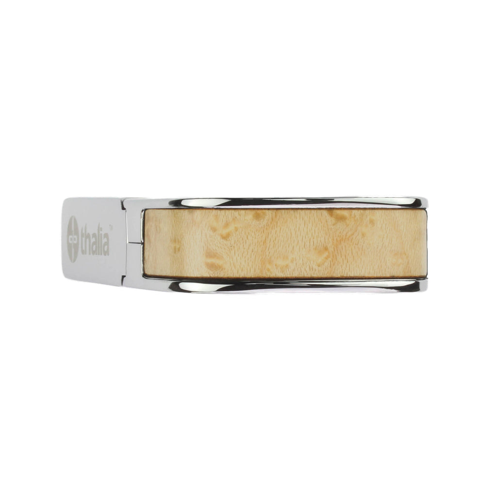 Chrome Finish with Birdseye Maple Inlay