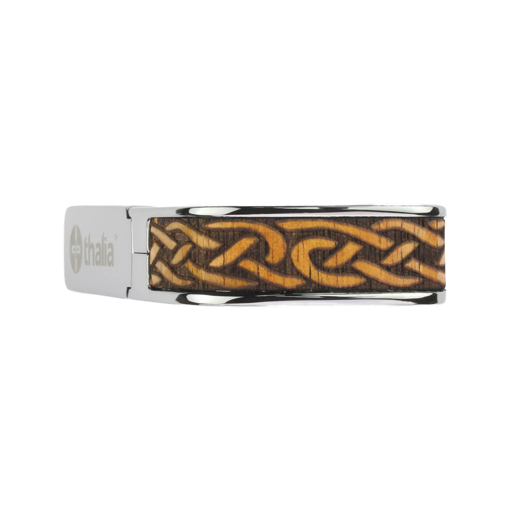 Chrome Finish with Hawaiian Koa Celtic Knot Engraved Inlay