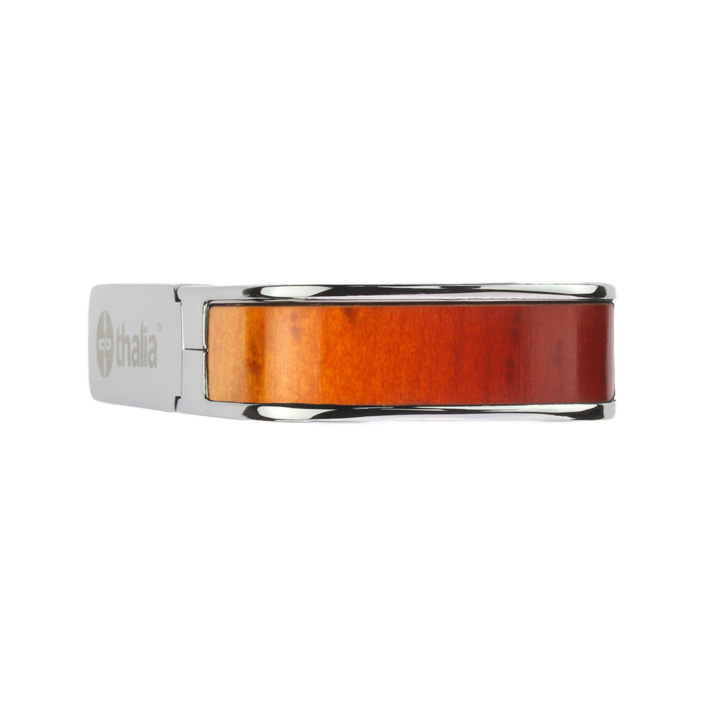 Chrome Finish with Sunburst Birdseye Maple Inlay