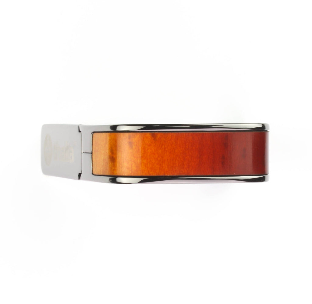 Black Chrome Finish with Sunburst Birdseye Maple Inlay